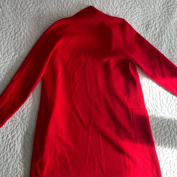 Red Long Blazer-Style Cardigan Sweater (Size S) - Picture 2 of 6
